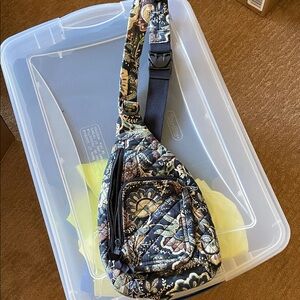 Vera Bradley Floral Sling Bag - Blue and Yellow